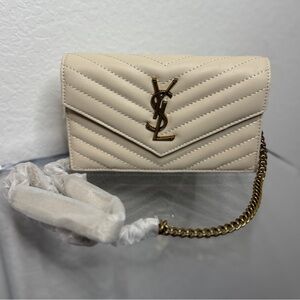 YSL Cream Quilted Crossbody Bag